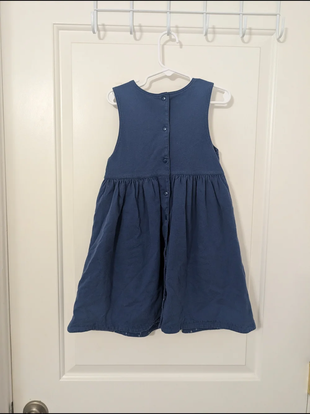 Vintage Gymboree Indigo Florals Blue Reversible Dress Girls Large L